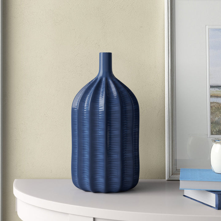 Morriston Blue 14" Glass Table Vase Birch Lane™