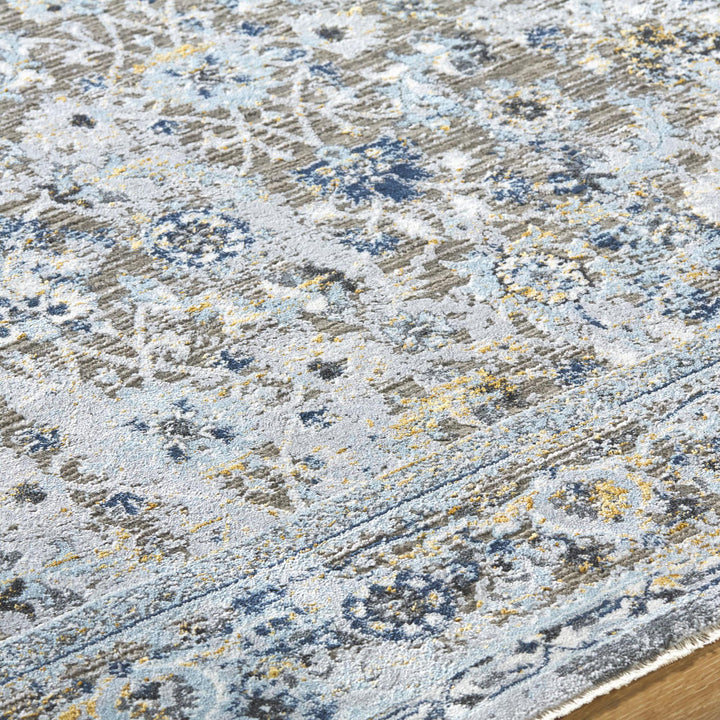 Amarr Oriental Machine Woven Area Rug in Black/Dark Blue/Taupe Lark Manor™ Rug Size: Rectangle 12' x 15'