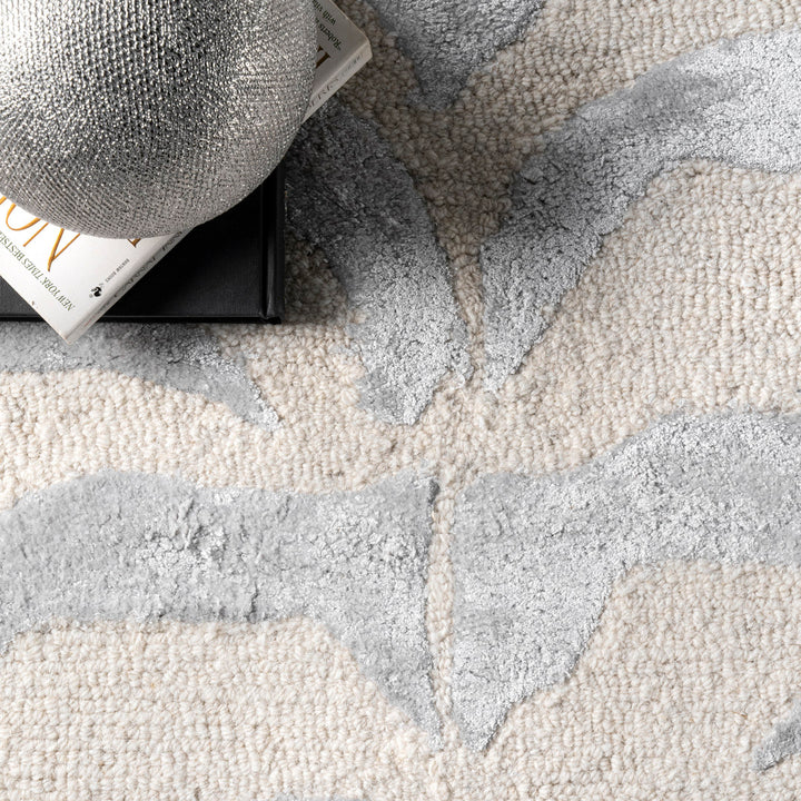 Fathima Animal Print Hand Tufted Wool Gray Area Rug Mercer41 Rug Size: Rectangle 7'6" x 9'6"