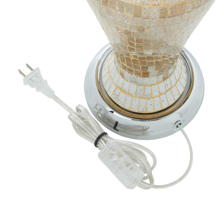 Wedgeworth 25"H Jeweled Metal and Mosaic Base Table Lamp with Cascading Crystals Willa Arlo™ Interiors