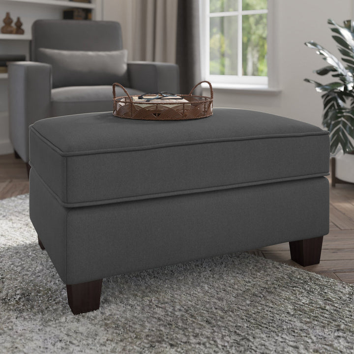 Alitza 34.49'' Wide Rectangle Storage Ottoman Wade Logan® Body Fabric: Charcoal Gray