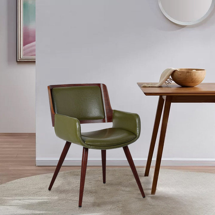 Seagraves Faux Leather Mid-Century Dining Chair Mercury Row® Upholstery Color: Olive Green Faux Leather