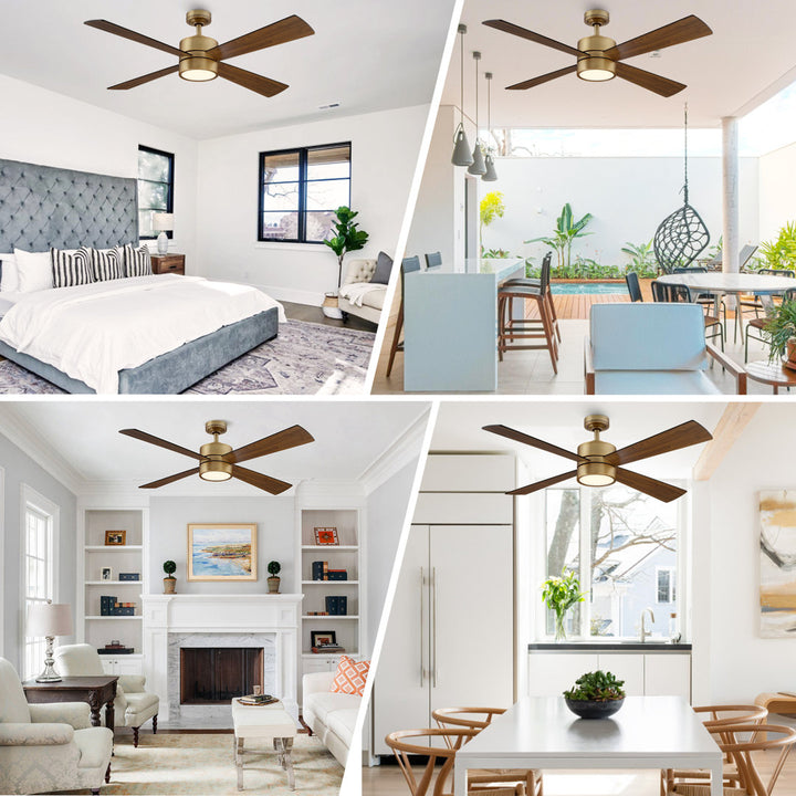 52" 4 - Blade Ceiling Fan With LED Lights And Remote Control Included Wade Logan®