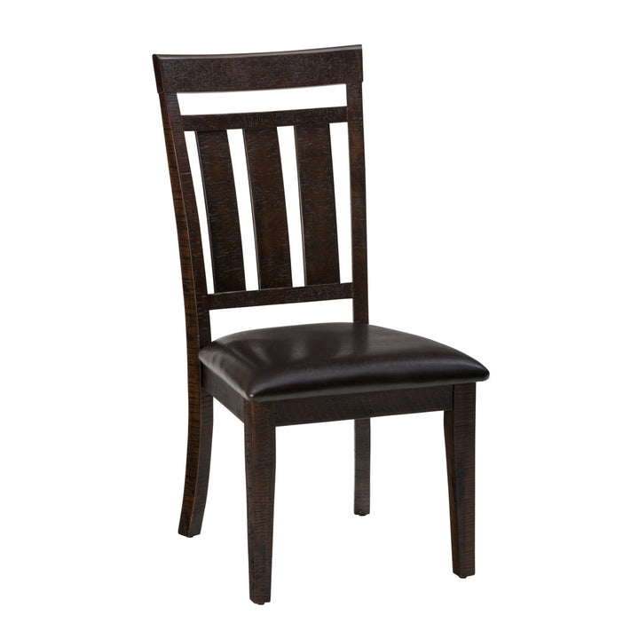 Jacorri Upholstered Slat Back Side Chair in Rustic Chocolate (Set of 2) Loon Peak®