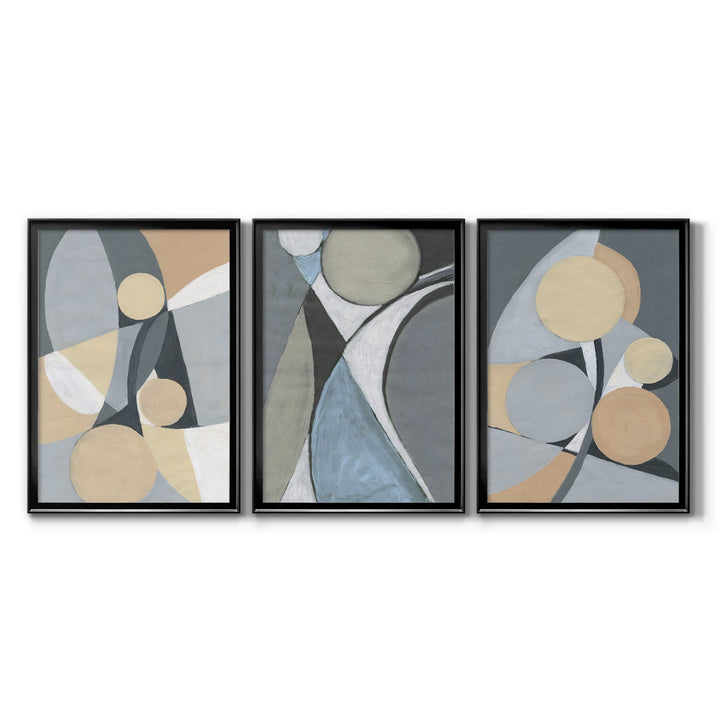 A Soft Jeweled Geometric II - 3 Piece Painting Print Set (Set of 3) Wade Logan® Size: 26.5" H x 109.5" W x 1.5" D Format: Black Framed Canvas