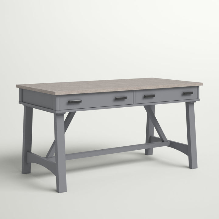 Bankston Desk with Built in Outlets Beachcrest Home™ Color: Natural/Gray