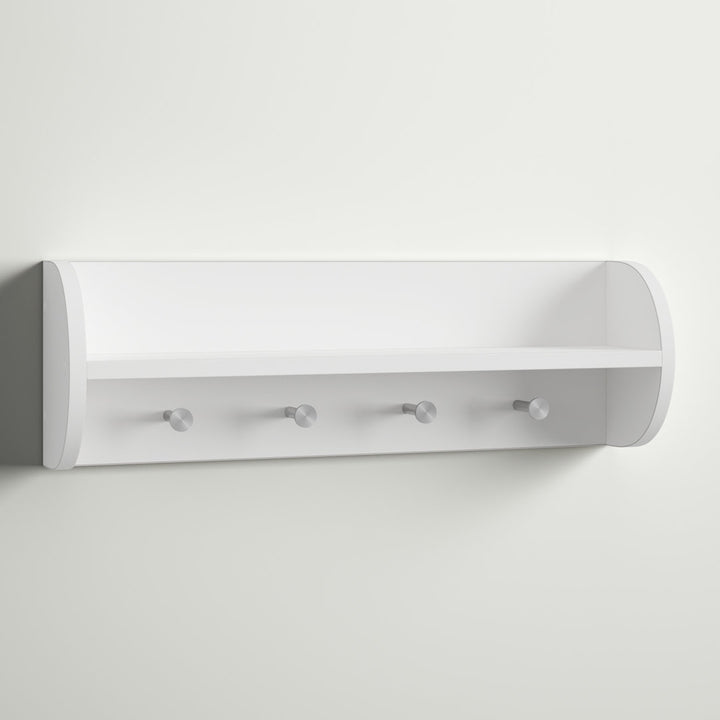 Kissena 4 - Hook Wall Mounted Coat Rack in White Andover Mills™