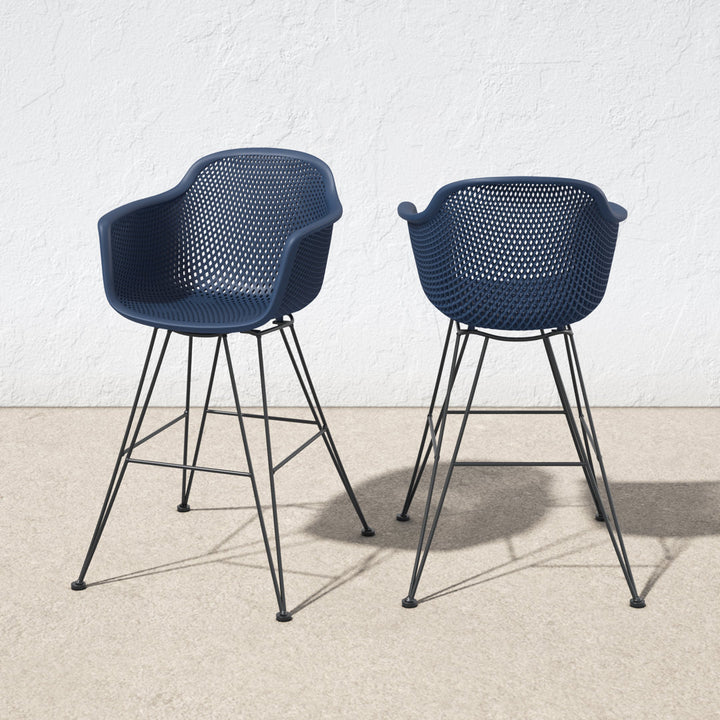 Dusti Patio Dining Armchair (Set of 2) AllModern Color: Navy