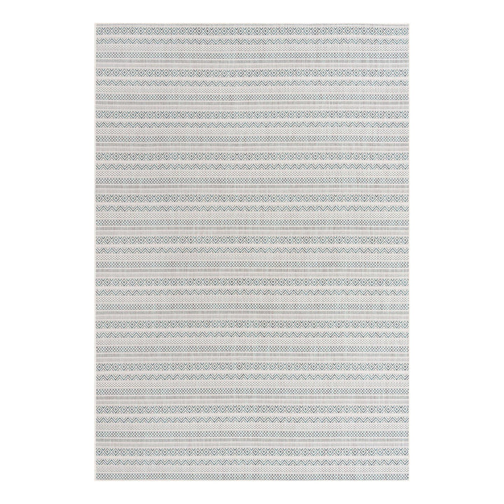 Hewitt Striped Teal Indoor / Outdoor Area Rug Steelside™ Rug Size: Rectangle 7' x 10'