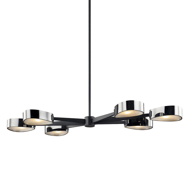 Sandiso 6 - Light Sputnik Modern Linear Chandelier Corrigan Studio® Finish: Carbide Black/Black Chrome