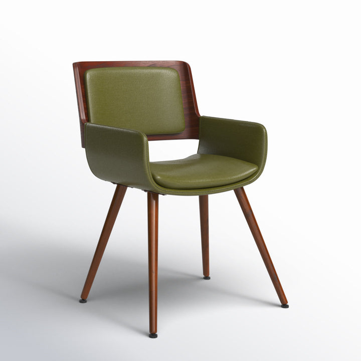 Seagraves Faux Leather Mid-Century Dining Chair Mercury Row® Upholstery Color: Olive Green Faux Leather