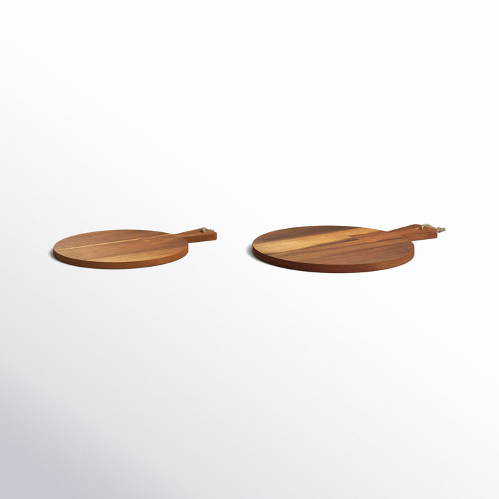 Rustic Serving Denmark 2 piece Acacia Wood Round Cutting Board Set (Set of 2) Denmark
