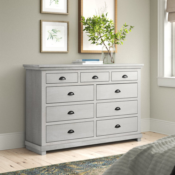 Wolferstorn 9 Drawer 64" W Dresser Birch Lane™ Color: Gray Chalk