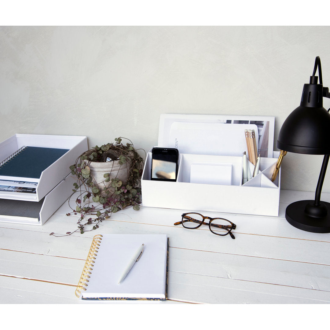 Elisa Desk Supplies Organizer Bigso Color: White