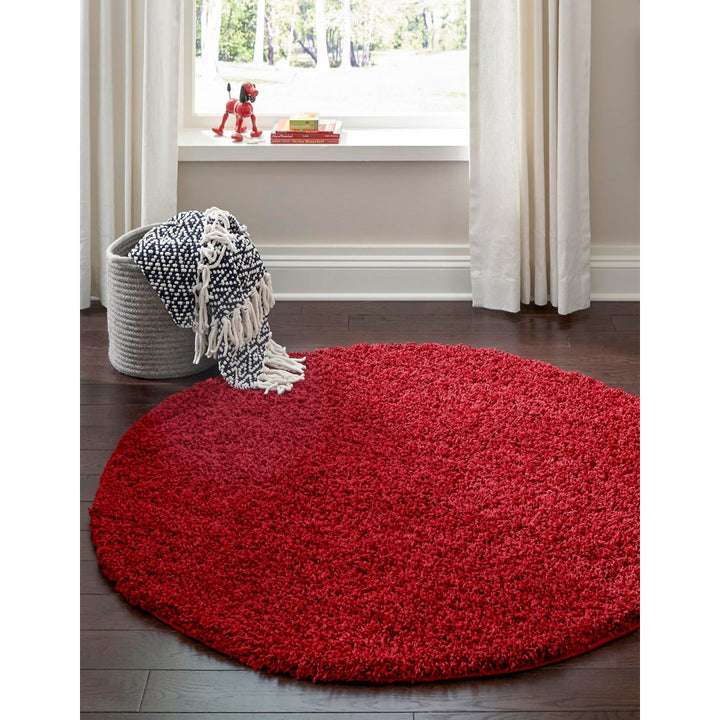 Angeline Cherry Red Area Rug Ebern Designs Rug Size: Round 8'