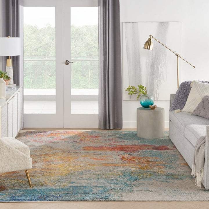 Adrihana Abstract Blue/Yellow Area Rug Williston Forge Rug Size: Rectangle 7'10" x 10'6"