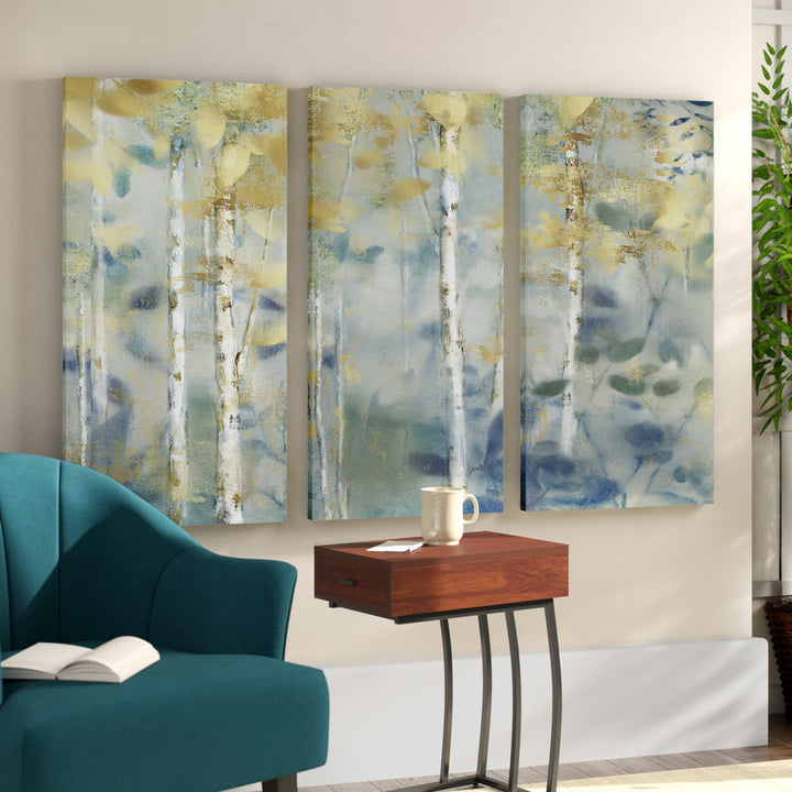 'Gilded Forest II' Multi-Piece Image on Wrapped Canvas Red Barrel Studio® Overall Size: 32" H x 48" W x 1.5" D