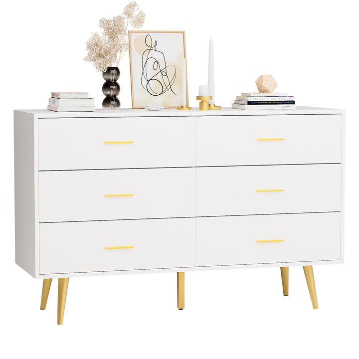 Kamily 6 Drawer 47.25" W Double  Dresser Mercer41 Color: White