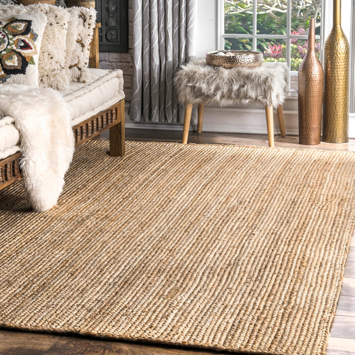 Natural Jute Area Rug Breakwater Bay Rug Size: Rectangle 9' x 12'