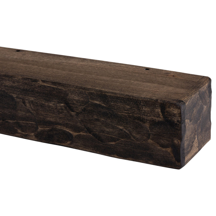Rough Hewn Fireplace Shelf Mantel Dogberry Collections Finish: Dark Chocolate, Shelf Length: 72", Depth: 9"