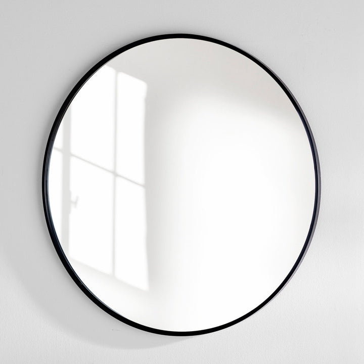 Sabine Metal Round Wall Mirror RE/FINE™ Size: 45" x 45" Finish: Black