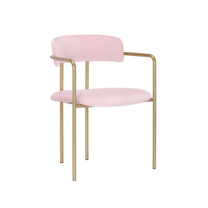 Chestertown Gold Chrome Dining Chair (Set of 2) Willa Arlo™ Interiors Upholstery Color: Pink
