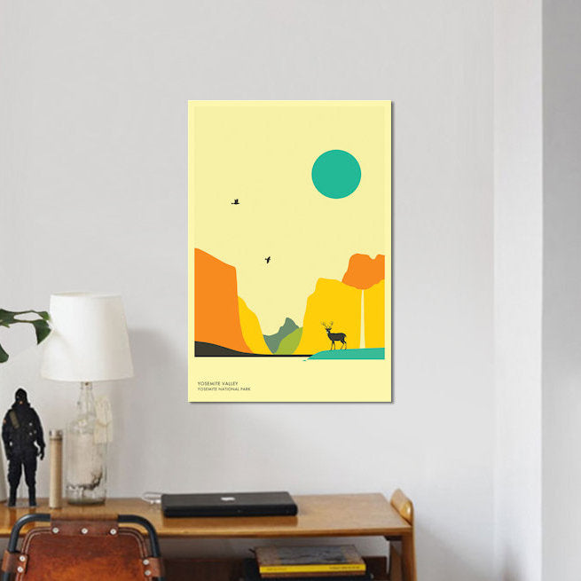 Yosemite Valley, Yosemite National Park' Graphic Art Print on Canvas East Urban Home Size: 40" H x 26" W x 1.5" D