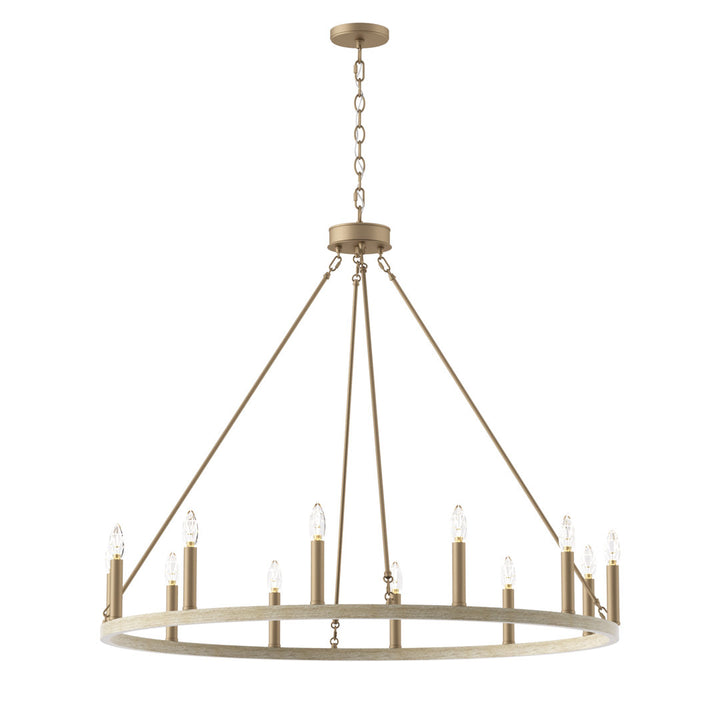 Avalee 12 - Light Living Room Steel Dimmable Candle Style Wagon Wheel Chandelier Lark Manor™ Finish: French Ash
