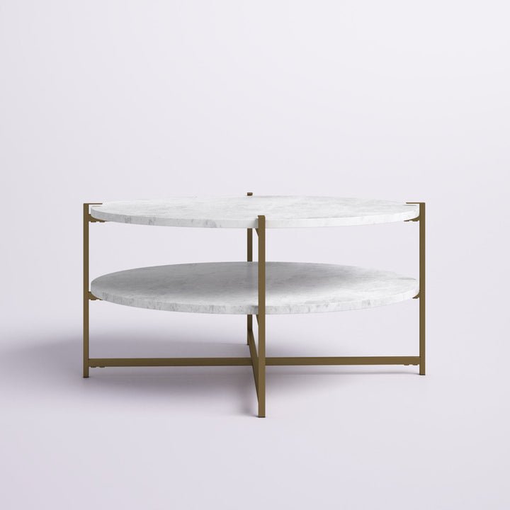 Huck Cross Legs Coffee Table with Storage Etta Avenue™