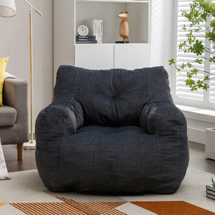 Medium Bean Bag Chair Viv + Rae™ Body Fabric: Dark Gray Teddy Linen