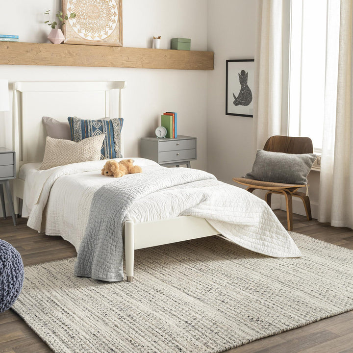 Sylvie Chevron Flatweave Wool Cream/Black Area Rug Kelly Clarkson Home Rug Size: Rectangle 12' x 15'