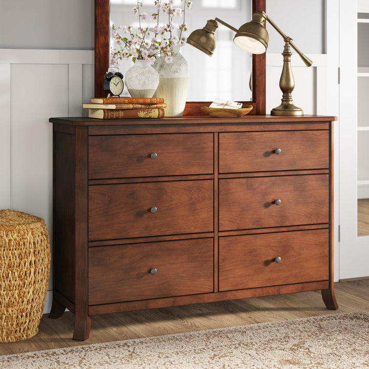 Greggory Baker 6 Drawer Dresser, Mahogany Three Posts™ Color: Rustic Brown