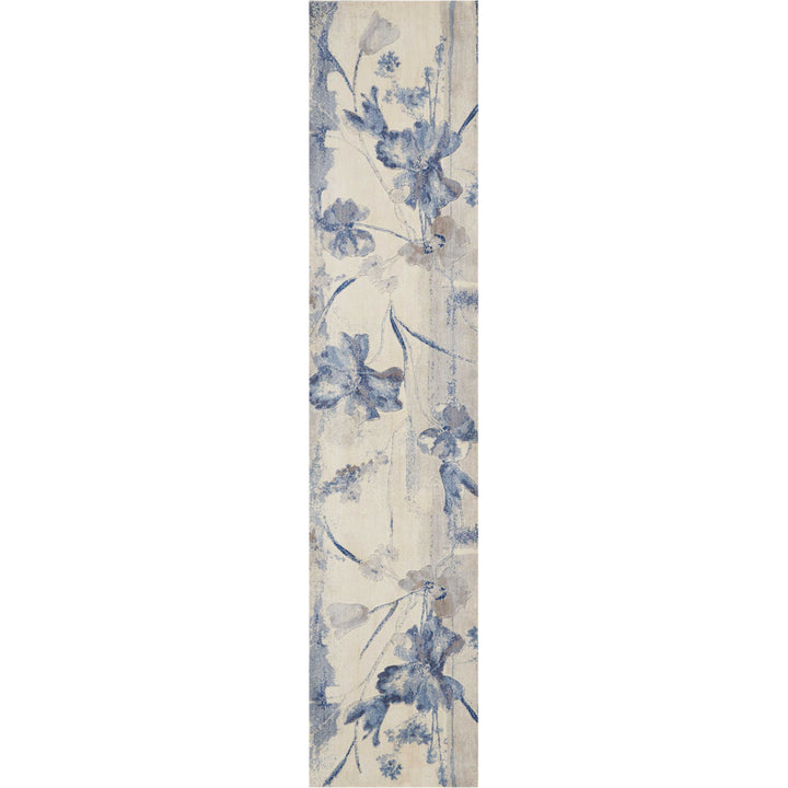 Arnim Floral Blue/Ivory Area Rug Lark Manor™ Rug Size: Runner 2'3" x 8'