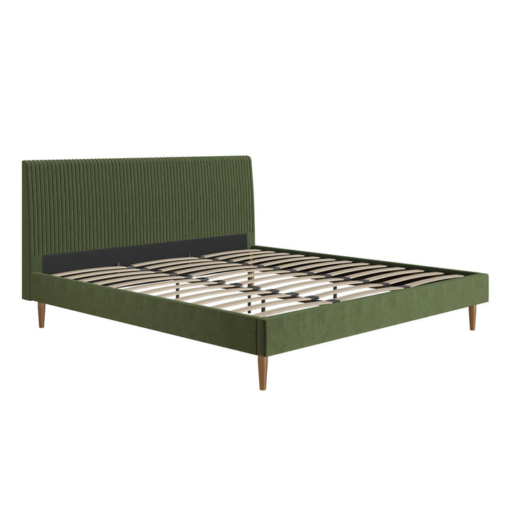 Daphne Upholstered Low Profile Platform Bed Mr. Kate Color: Olive Green Velvet Size: King
