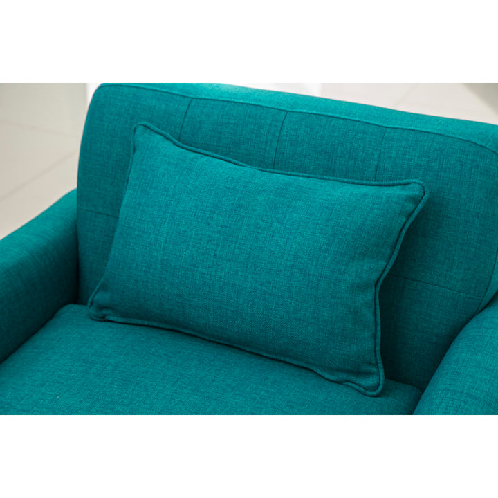 Norton St Philip 34" Wide Tufted Polyester Armchair Mercury Row® Fabric: Teal Blue