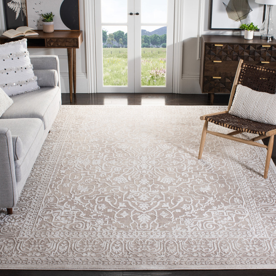 Calidia Oriental Beige/Cream Area Rug Laurel Foundry Modern Farmhouse® Rug Size: Rectangle 9' x 12'
