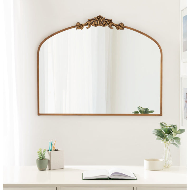 Anglo Arendahl Traditional Accent Mirror Fleur De Lis Living Size: 28.5" x 36" Finish: Gold