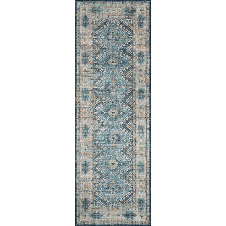 Gelo Oriental Denim/Gray Area Rug Bungalow Rose Rug Size: Round 8'