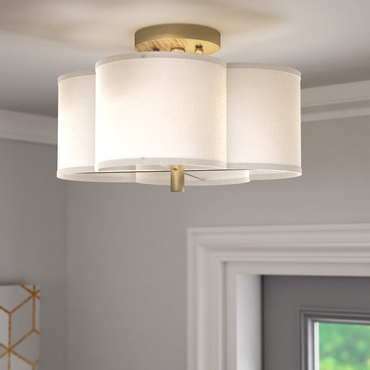 Tangela Unique/Statement Geometric Semi Flush Mount Greyleigh™ Size: 8.25" H x 18" W