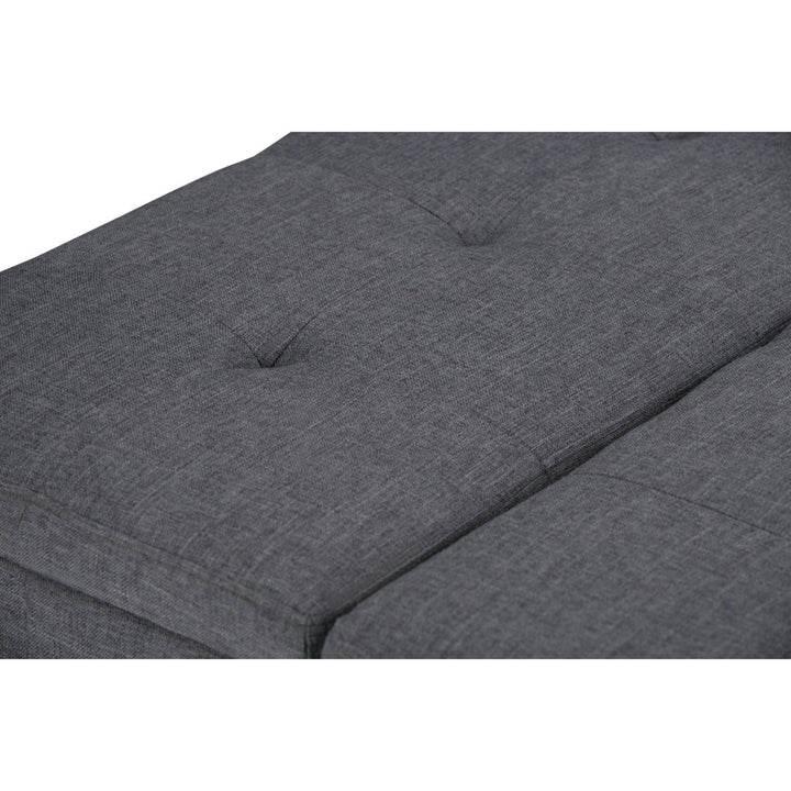 Dover Square Coffee Table Storage Ottoman,Assembled Simpli Home Fabric: Slate Gray