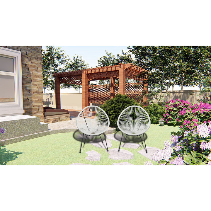 Gayden Woven Basket Patio Chair (Set of 2) George Oliver Color: White