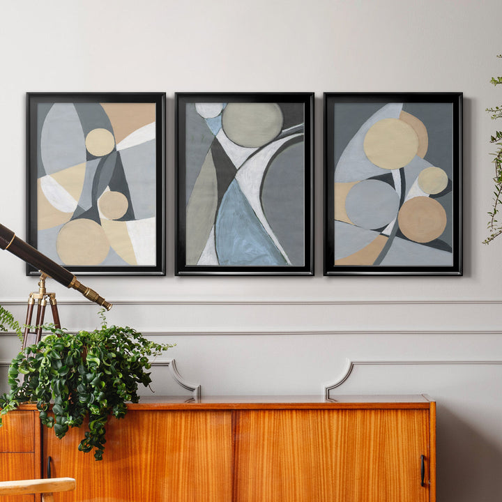 A Soft Jeweled Geometric II - 3 Piece Painting Print Set (Set of 3) Wade Logan® Size: 26.5" H x 109.5" W x 1.5" D Format: Black Framed Canvas