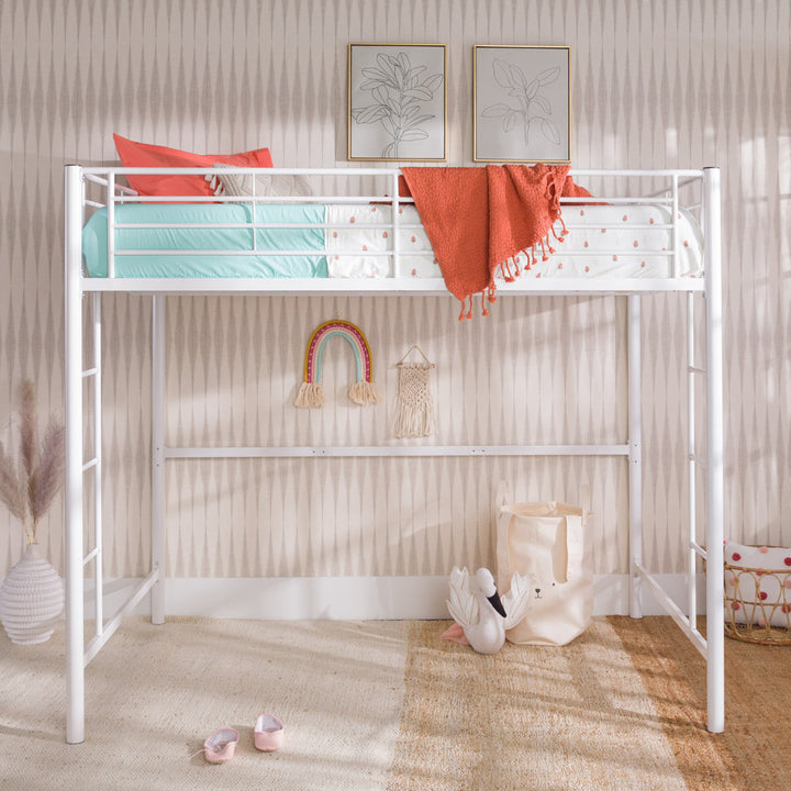Elita Full Metal Loft Bed by Viv + Rae™ Isabelle & Max™ Bed Frame Color: White