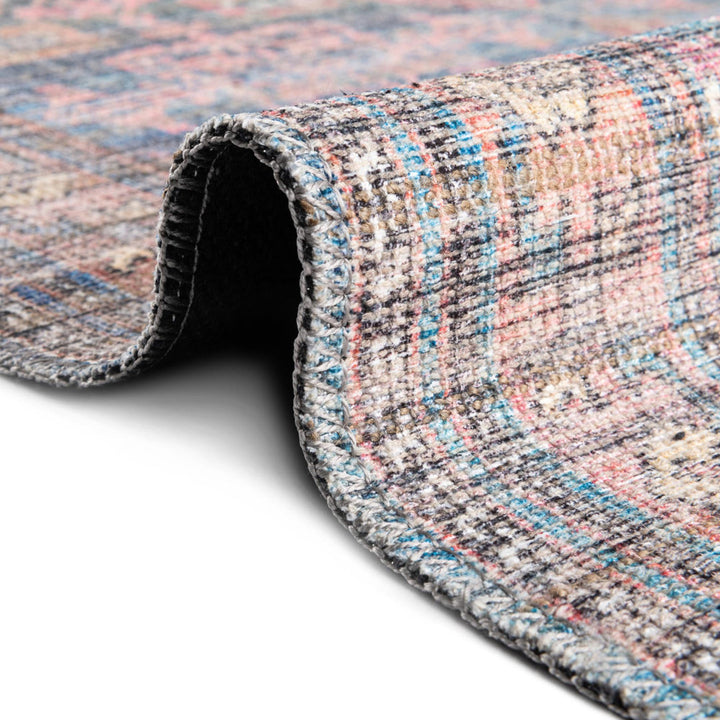 Hadsell Machine Made Power Loom Antique Blue Area Rug Langley Street® Rug Size: Oval 5'3" x 8'