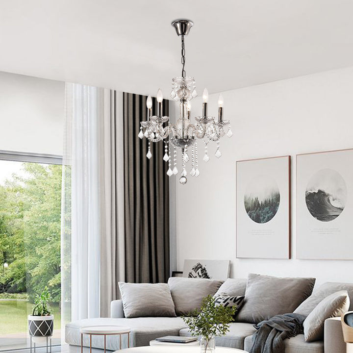 Petersburg 5 - Light Candle Style Classic Chandelier with Crystal Accents Willa Arlo™ Interiors