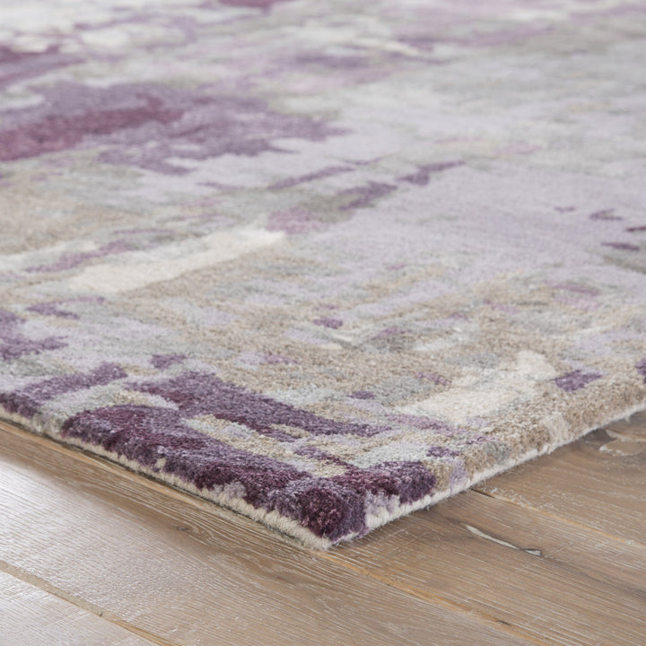 Fleishman Abstract Handmade Tufted Purple/Gray Area Rug 17 Stories Rug Size: Rectangle 2' x 3'