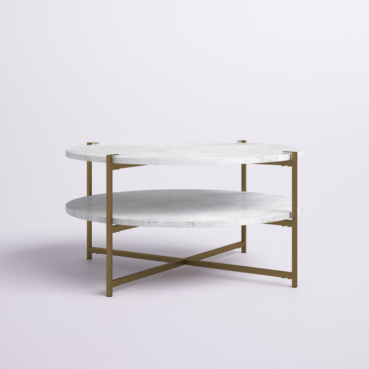 Huck Cross Legs Coffee Table with Storage Etta Avenue™