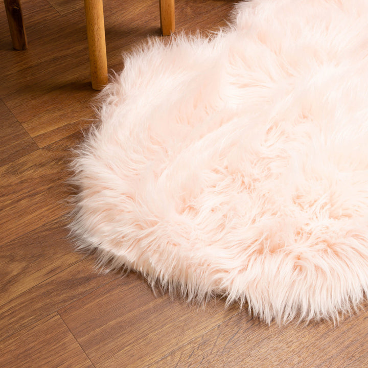 Diller Soft Pink Faux Sheepskin Fur Machine Washable Shag Fluffy Area Rug Willa Arlo™ Interiors Rug Size: Runner 2' x 6'