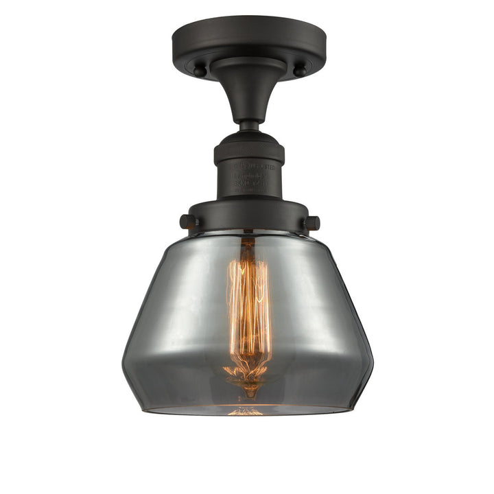 Chill 1 - Light 7" Simple Bell Semi Flush Mount Wade Logan® Shade Color: Smoked Fixture Finish: Oil Rubbed Bronze