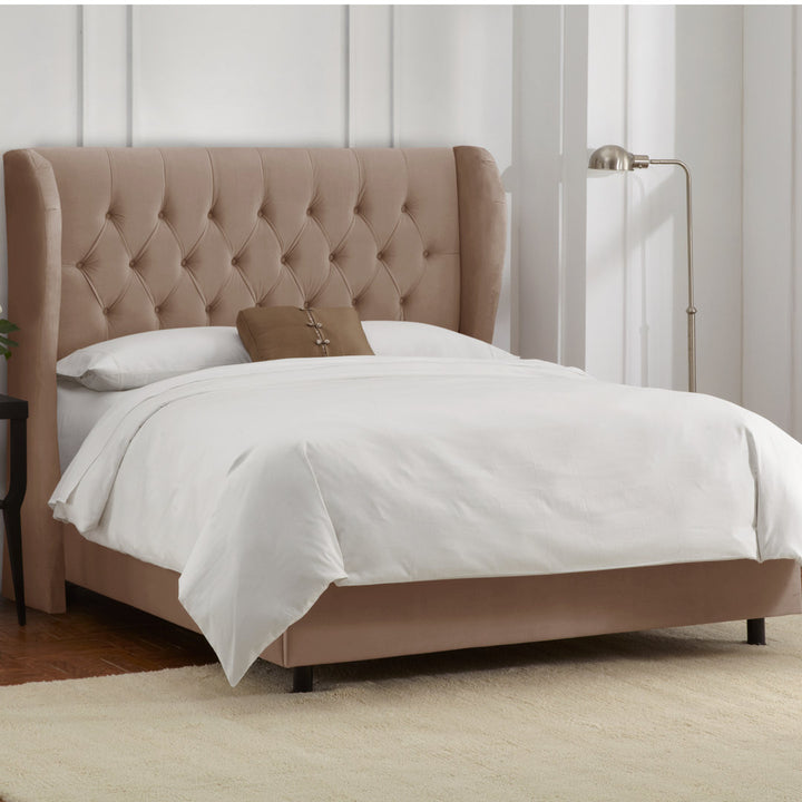 Knaresborough Tufted Upholstered Low Profile Standard Bed Greyleigh™ Size: Full Body Fabric: Classic Cocoa Performance Velvet